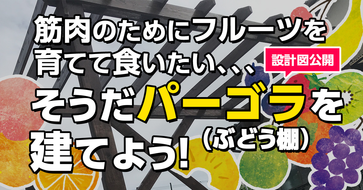 筋肉のためにフルーツを育てたい！そうだパーゴラ（ぶどう棚）を建てよう！
